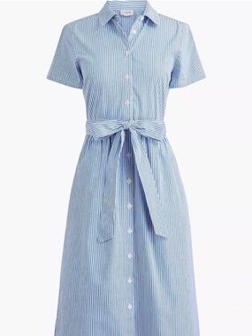 J Crew Striped Short Sleeve Shirt Dress